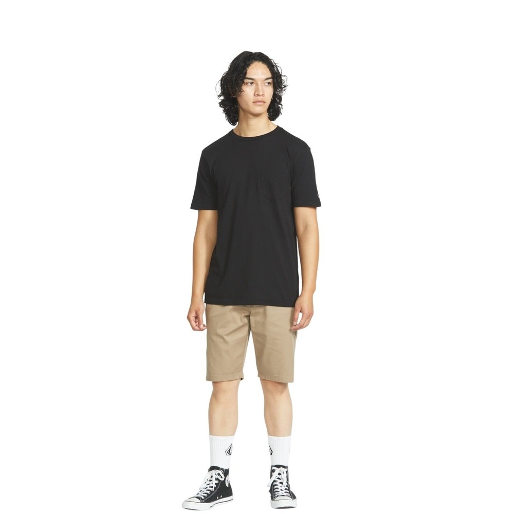 Volcom Vmonty Shorts Mens 28 Khaki Tan Chino Skate Casual A09313S0